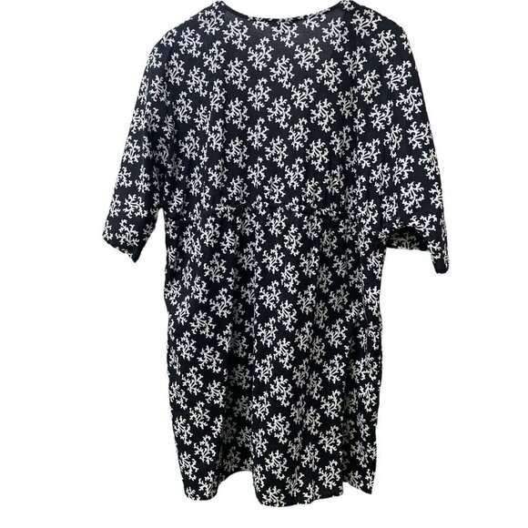 LANDS END Tunic Top XL Womens Beach Coverup Cotton Black White Cotton - Picture 6 of 11